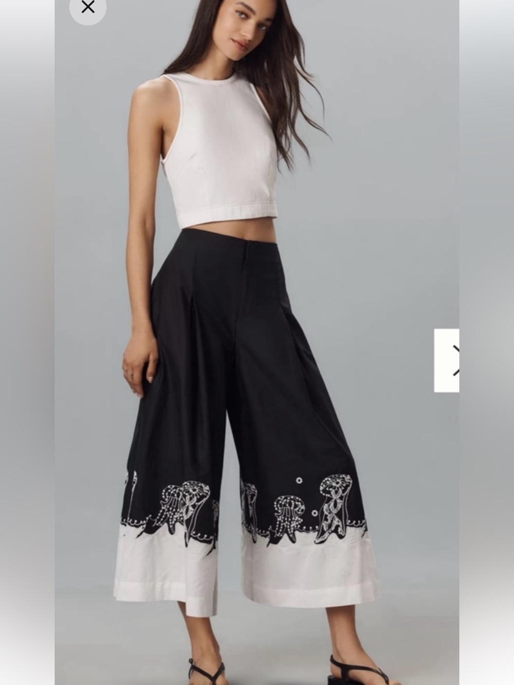 Maeve Jellyfish Printed Skirty Culotte Pants